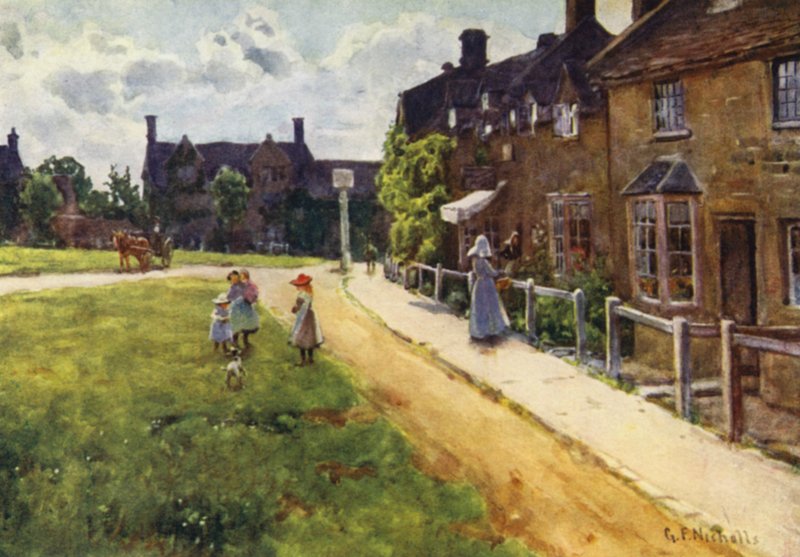 Het Dorpsplein, Broadway door George Franck Nicholls
