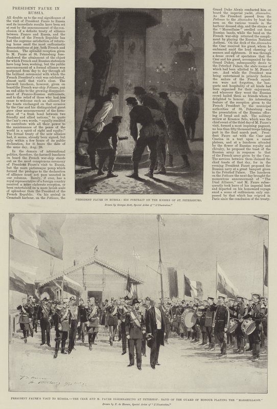 President Faure in Rusland door Georges Bertin Scott