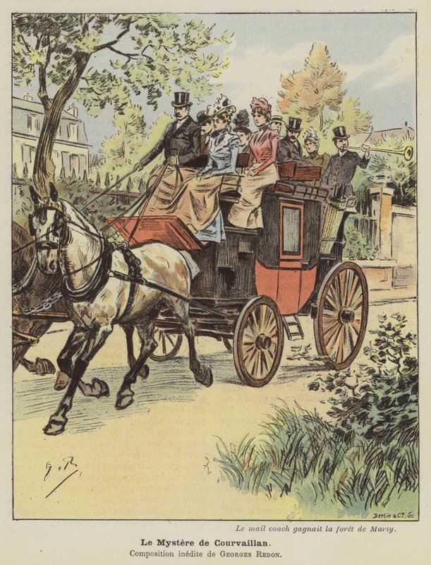 Le Mystere de Courvaillan (kleur litho) door Georges Redon
