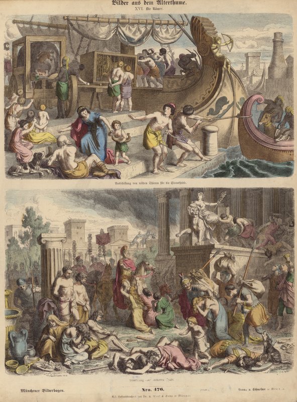 Oud Rome (gekleurde gravure) door German School