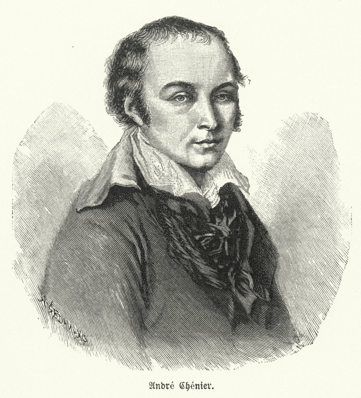 Andre Chenier, Franse dichter (litho) door German School