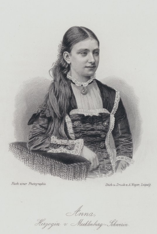 Anna, hertogin van Mecklenburg-Schwerin (gravure) door German School