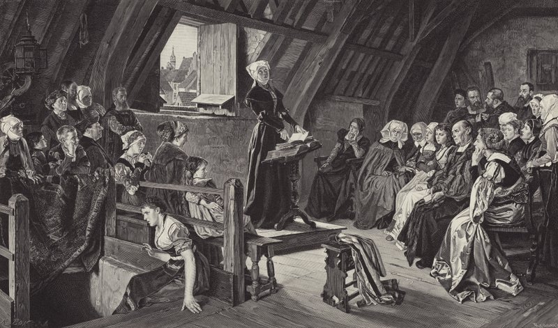 Anne Askew predikt de Lutherse leer door German School