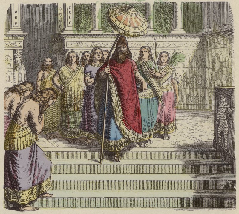 Assyrische koning en zijn gevolg door German School