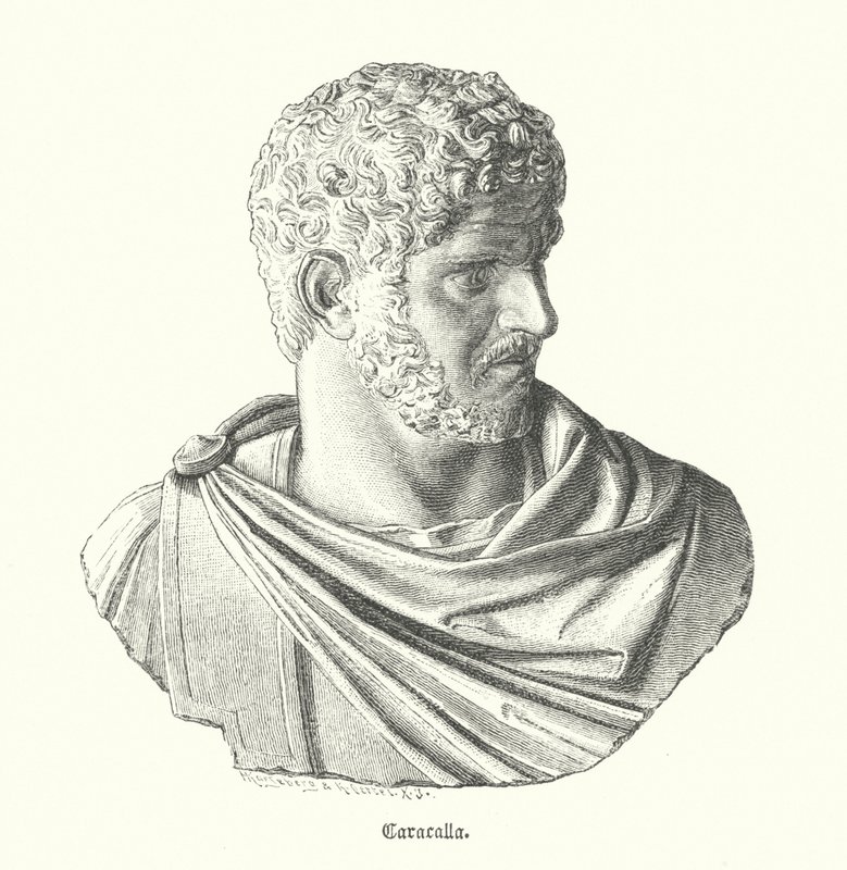 Caracalla, Romeinse keizer (gravure) door German School