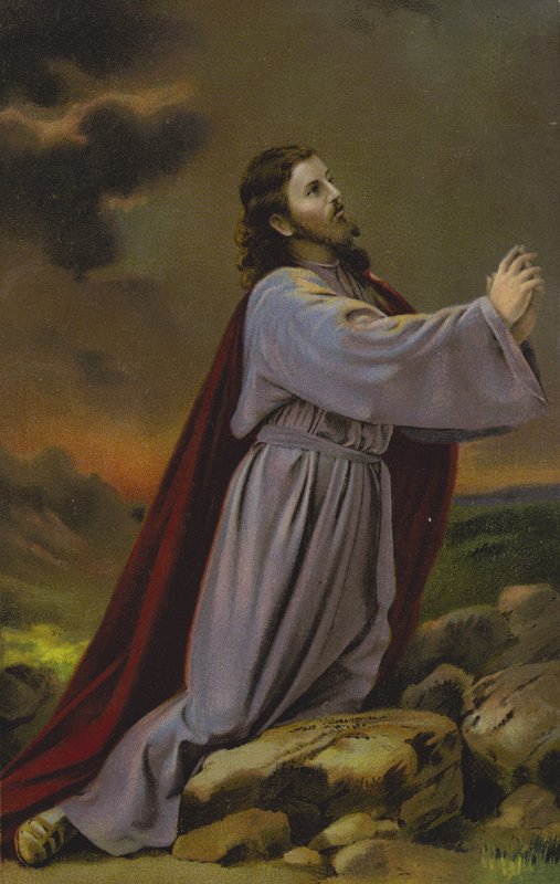 Christus knielend door German School