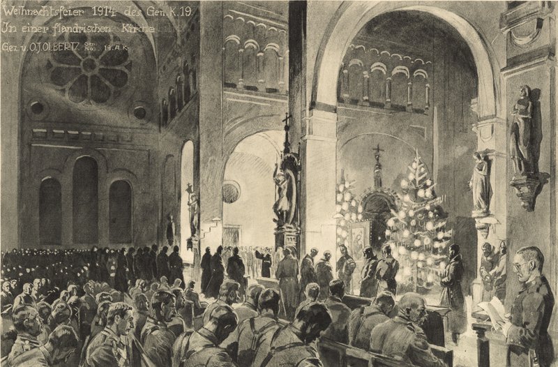 Kerstvieringen in een kerk in Vlaanderen door German School