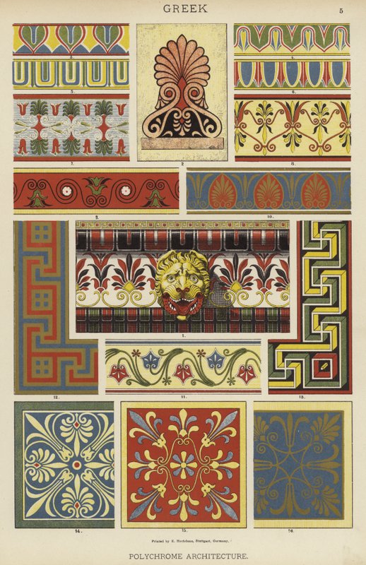 Grieks, Polychrome Architectuur door German School