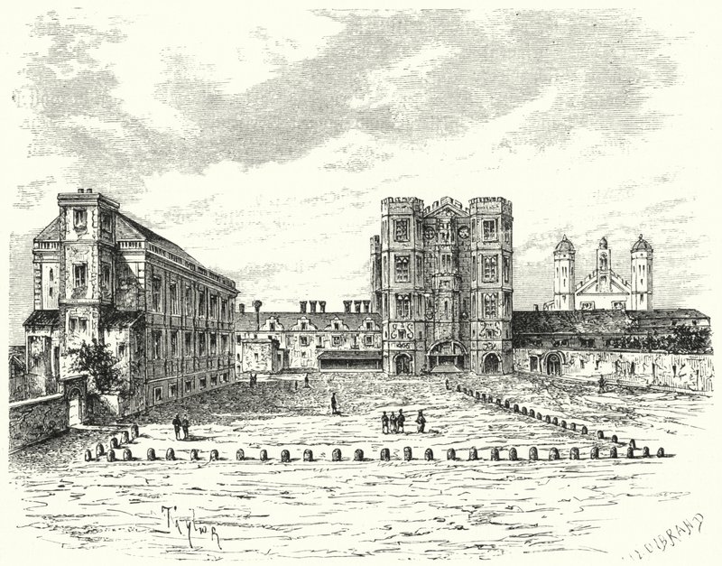 Hampton Court Palace, Richmond upon Thames (gravure) door German School