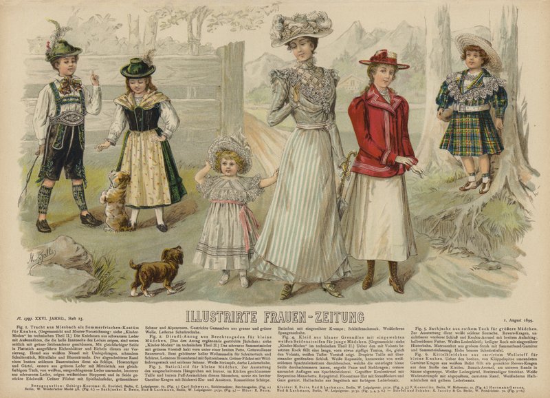 Illustratie voor Illustrirte Frauen-Zeitung (kleur litho) door German School