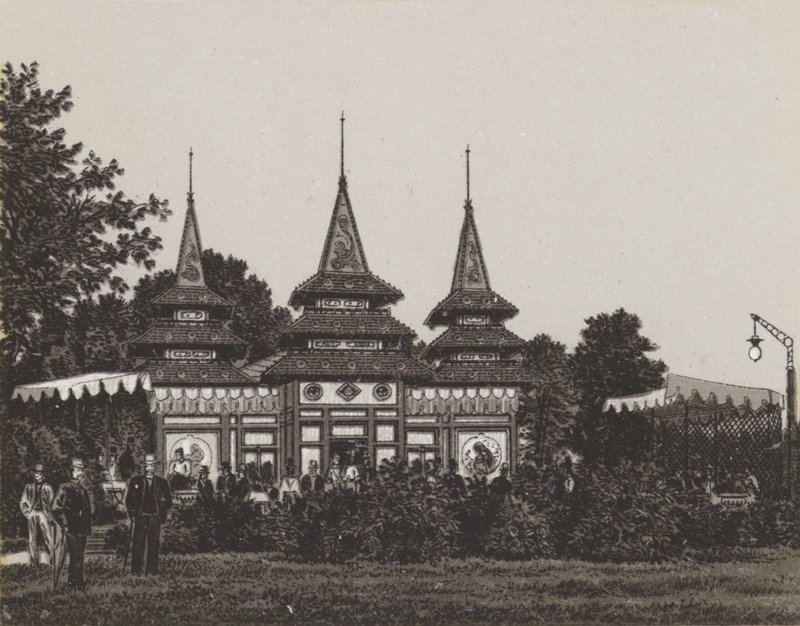Japanse porseleinen paviljoen vissers door German School