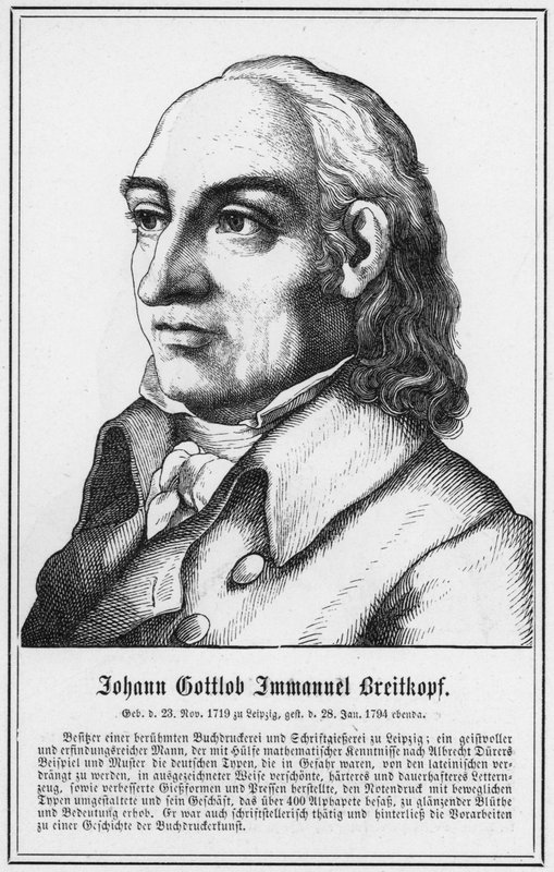 Johann Gottlob Immanuel Breitkopf (gravure) door German School
