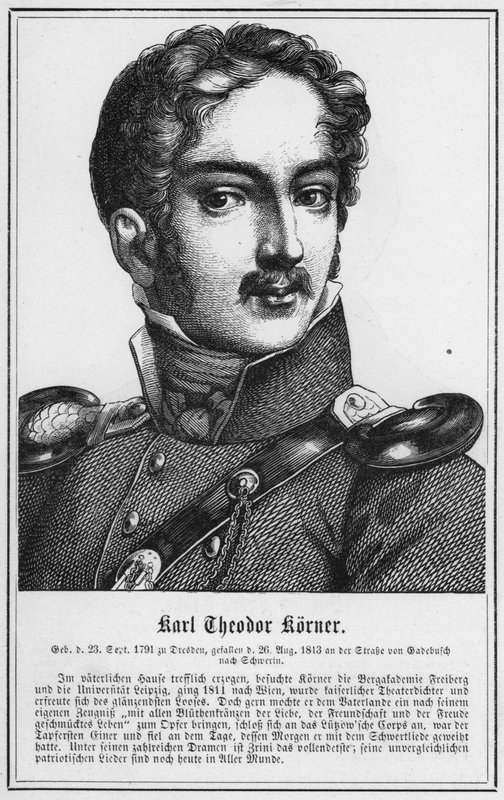 Karl Theodor Korner (gravure) door German School