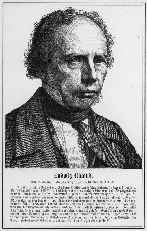 Ludwig Uhland (gravure) door German School