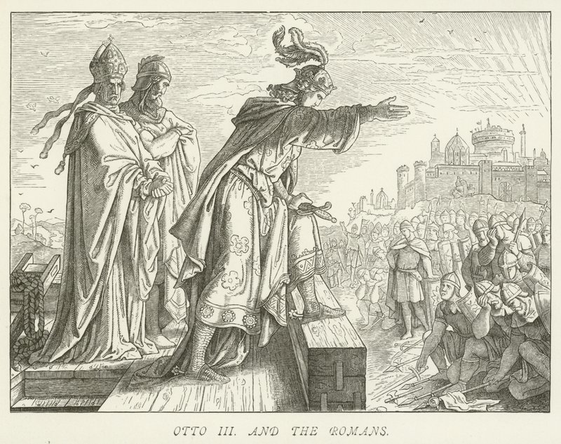 Otto III en de Romeinen door German School