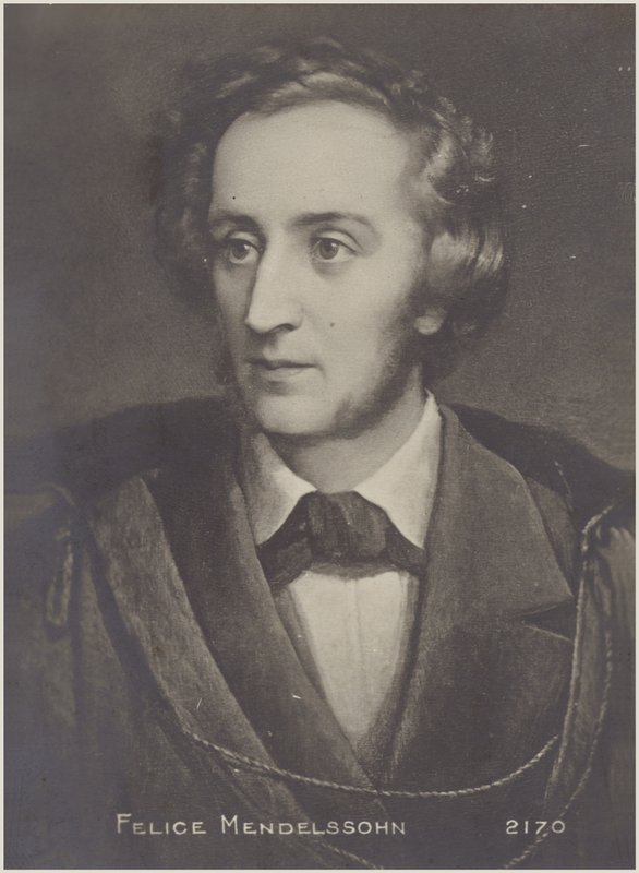 Portret van Felix Mendelssohn door German School