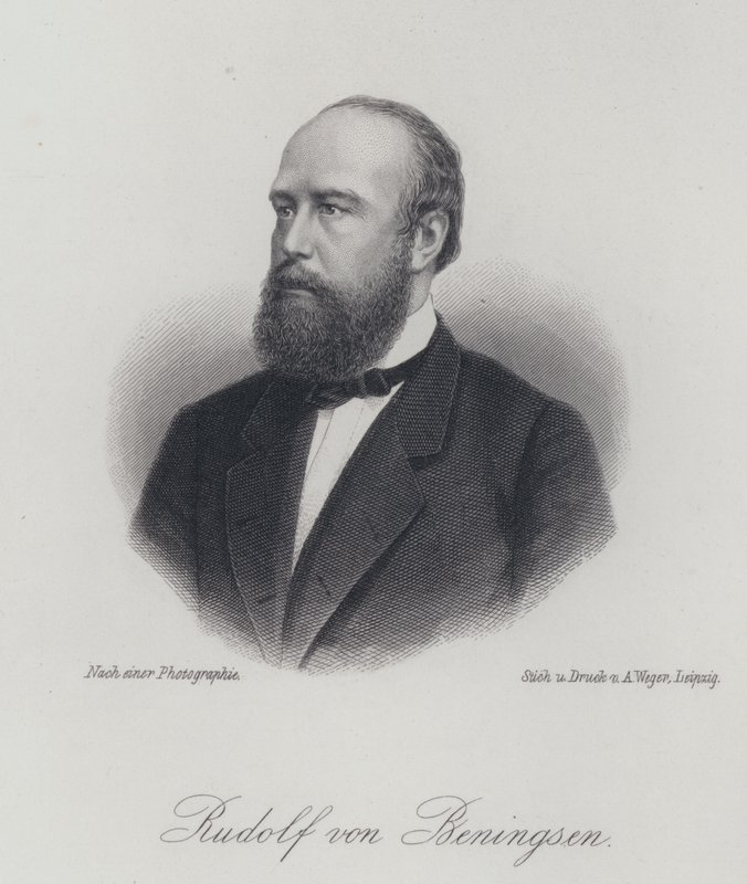 Rudolf von Bennigsen, Duitse politicus (gravure) door German School