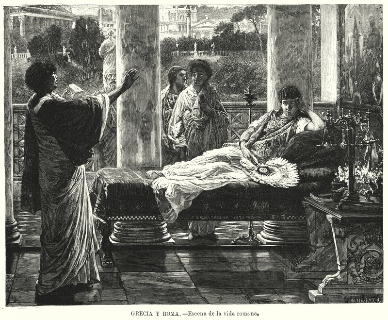 Scène uit het leven in het oude Rome door German School