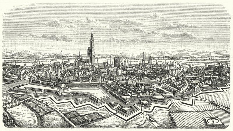 Straatsburg in de 17e eeuw door German School