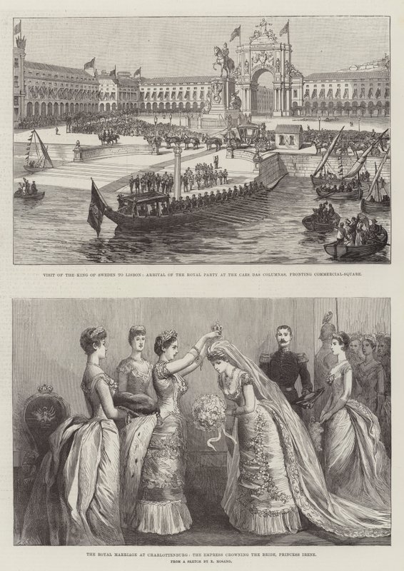 Het koninklijk huwelijk in Charlottenburg (gravure) door German School