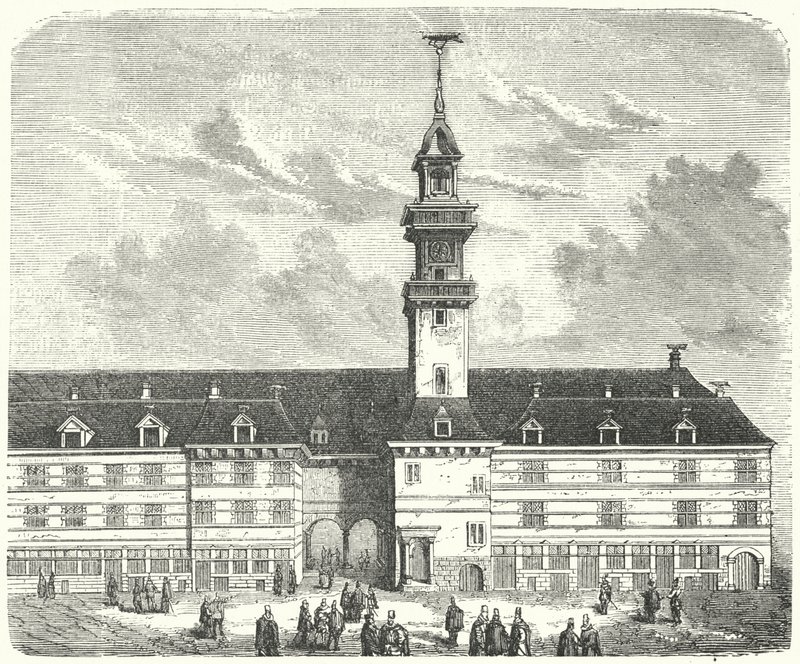 De oorspronkelijke Royal Exchange, Londen (gravure) door German School