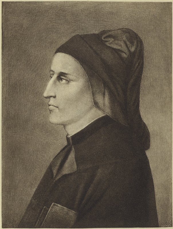 Dante Alighieri (fotogravure) door Giotto di Bondone