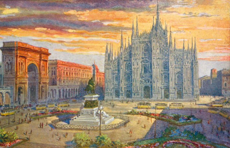Milaan: Piazza del Duomo door Giovanni Guerzoni