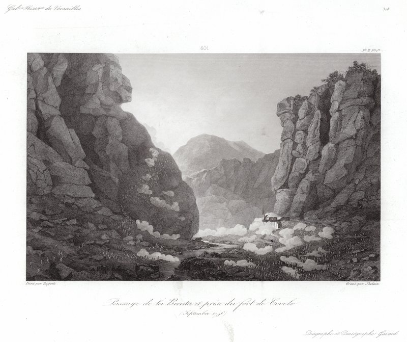 Oversteek van de Brenta door Giuseppe Pietro Bagetti