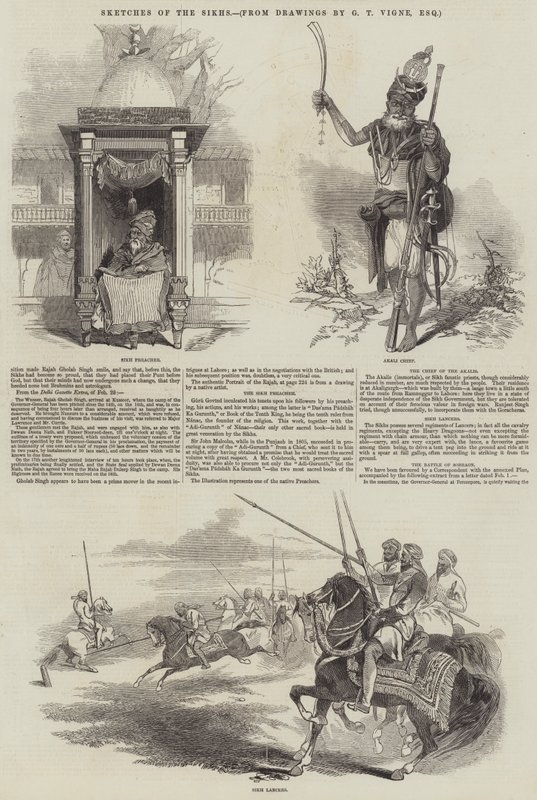 Schetsen van de Sikhs door Godfrey Thomas Vigne