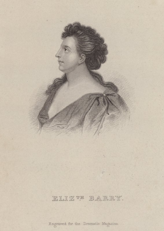 Elizabeth Barry, Engelse actrice (gravure) door Godfrey (after) Kneller