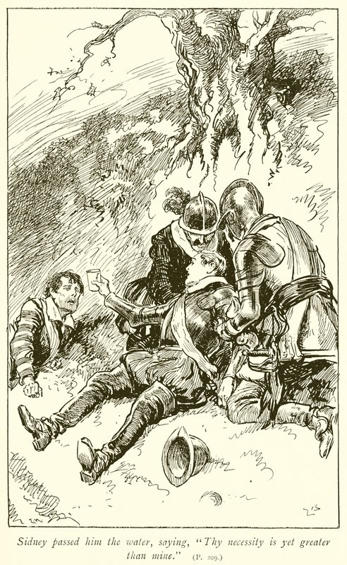 De dood van Sir Philip Sidney door Gordon Frederick Browne