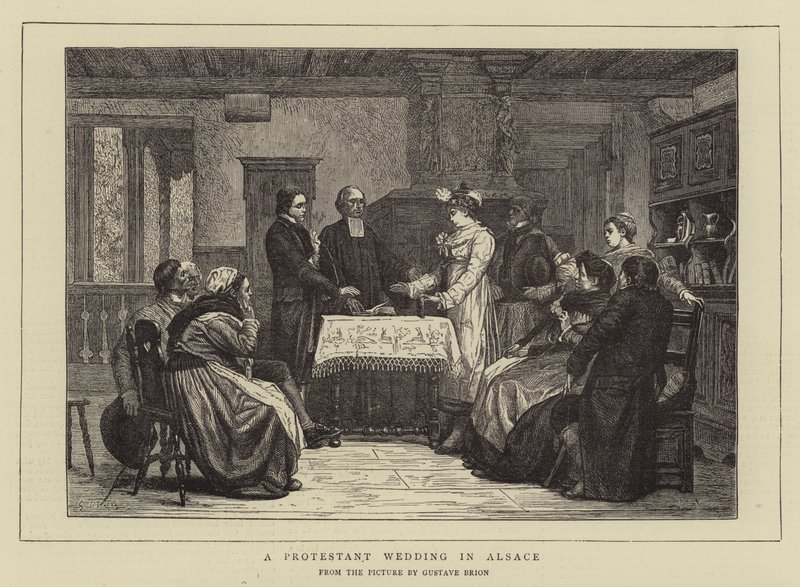 Een protestantse bruiloft in de Elzas door Gustave Brion