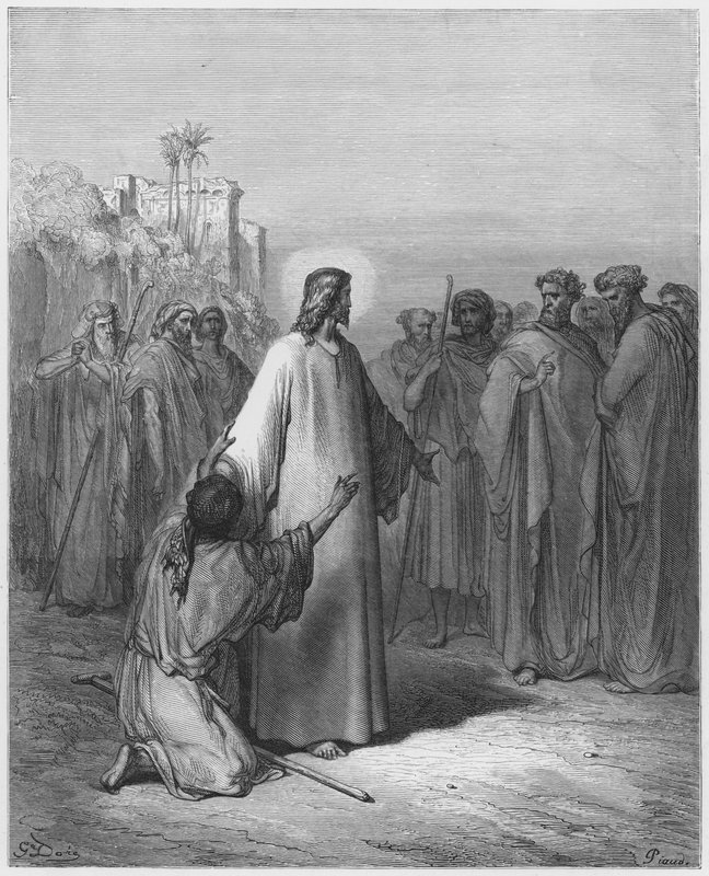 Jezus geneest de bezetene door Gustave Dore