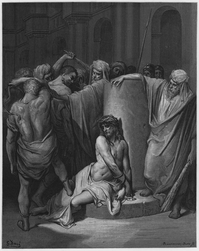 Jezus gegeseld door Gustave Dore