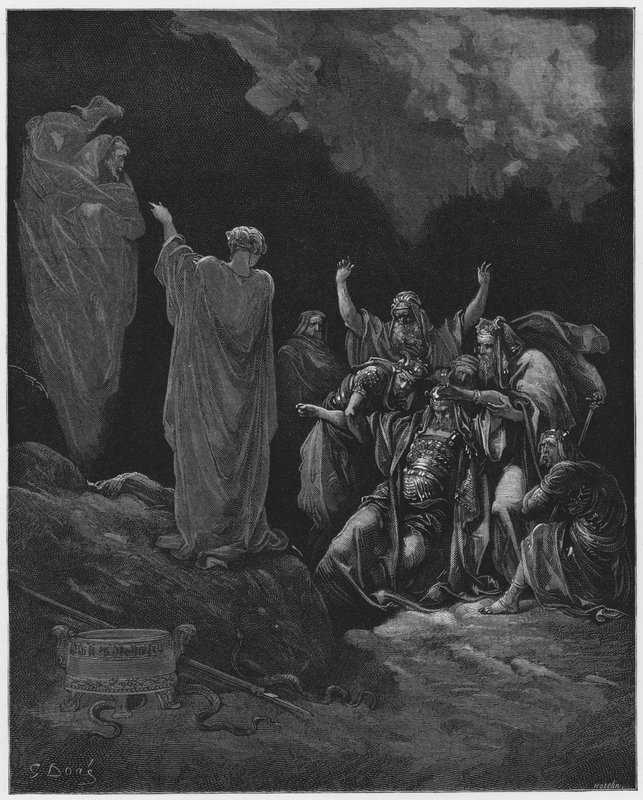 Gustave Doré Bijbel: Saul en de heks van Endor door Gustave Dore
