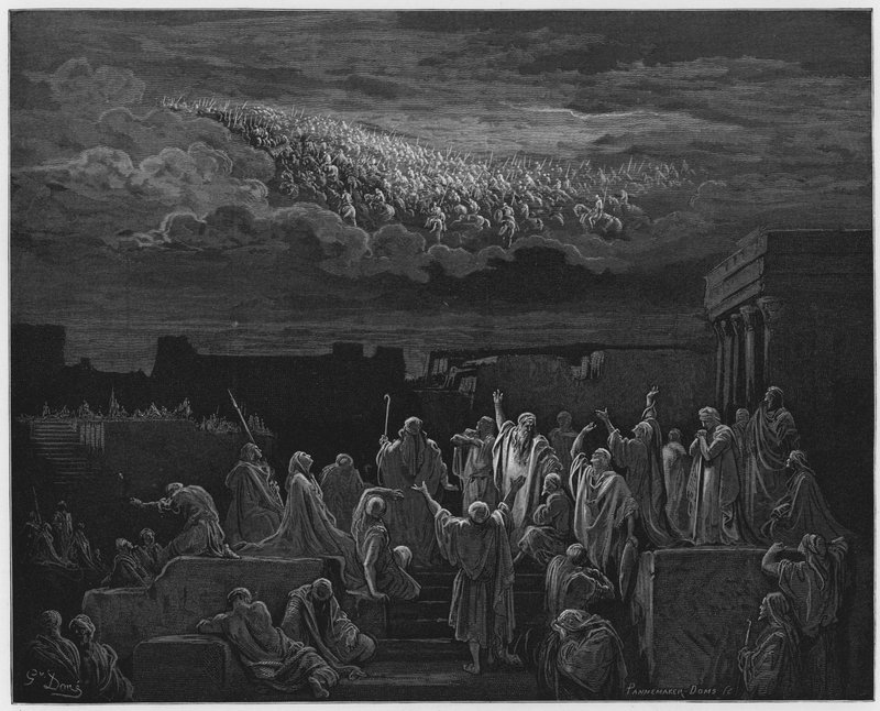 De verschijning van het leger in de hemel door Gustave Dore
