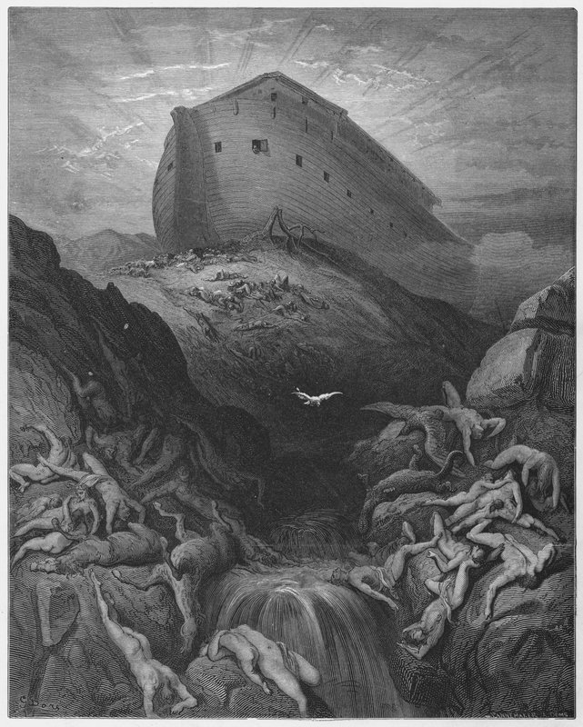 De duif wordt uit de ark gezonden door Gustave Dore