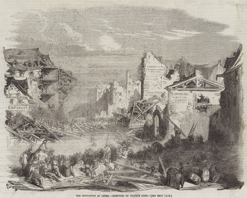 De Overstroming in Lyon door Gustave Dore