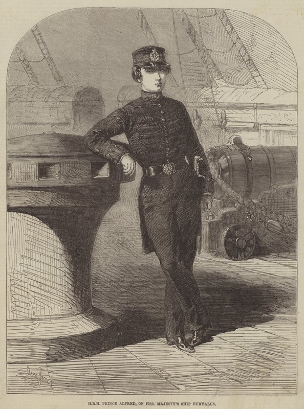 ZKH Prins Alfred, van Hare Majesteits Schip Euryalus door Gustave Janet