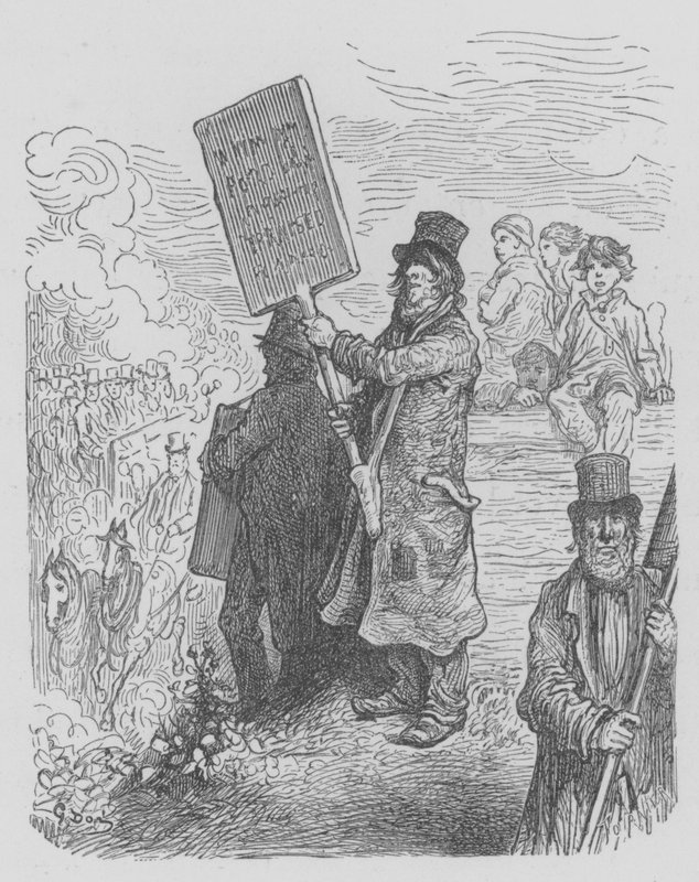 Rijdende affiches door Gustave after Dore