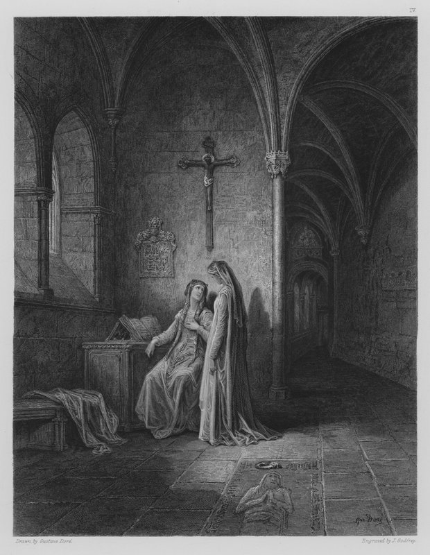 Kloosterscène door Gustave after Dore