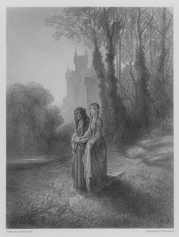 Enid en de gravin door Gustave after Dore