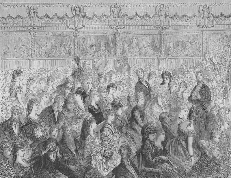 Orkeststoelen Van Covent-Garden door Gustave after Dore