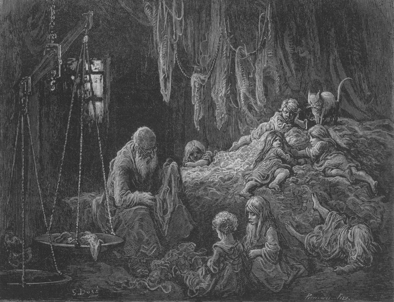 Interieur scène door Gustave after Dore