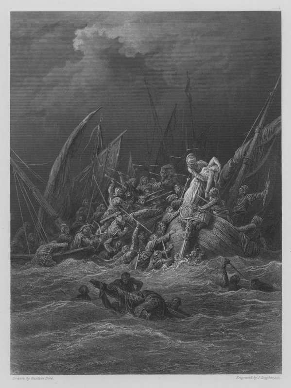 De zeeslag door Gustave after Dore