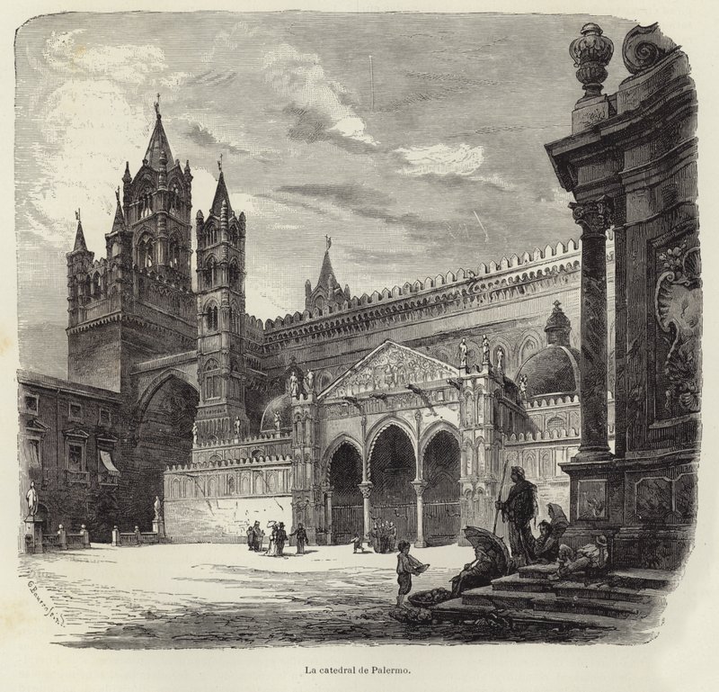 De Kathedraal van Palermo door Gustave Bauernfeind