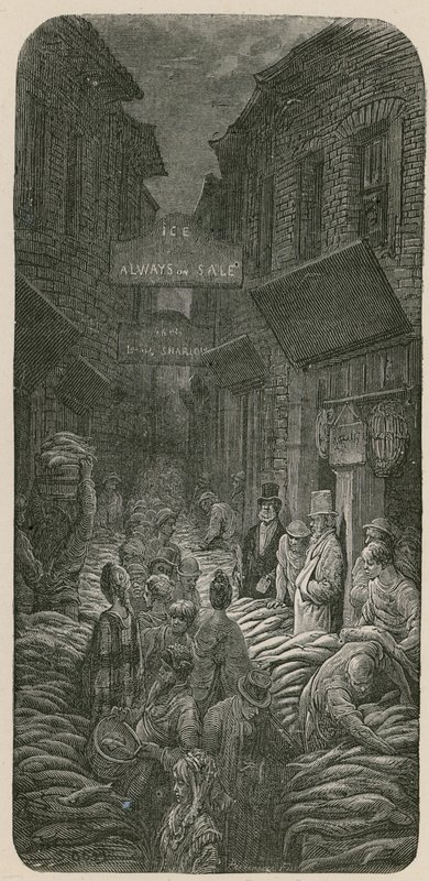 Dark Horse Lane, Billingsgate door Gustave Dore