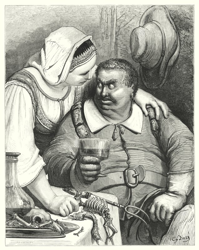 Le Petit Poucet; Klein Duimpje (gravure) door Gustave Dore