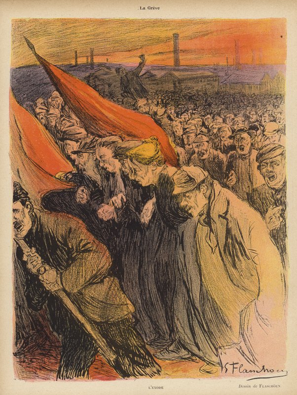 Industriële staking: De Exodus door Gustave Flasschoen