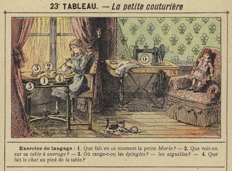 Het kleine naaistertje (kleur litho) door Gustave Fraipont